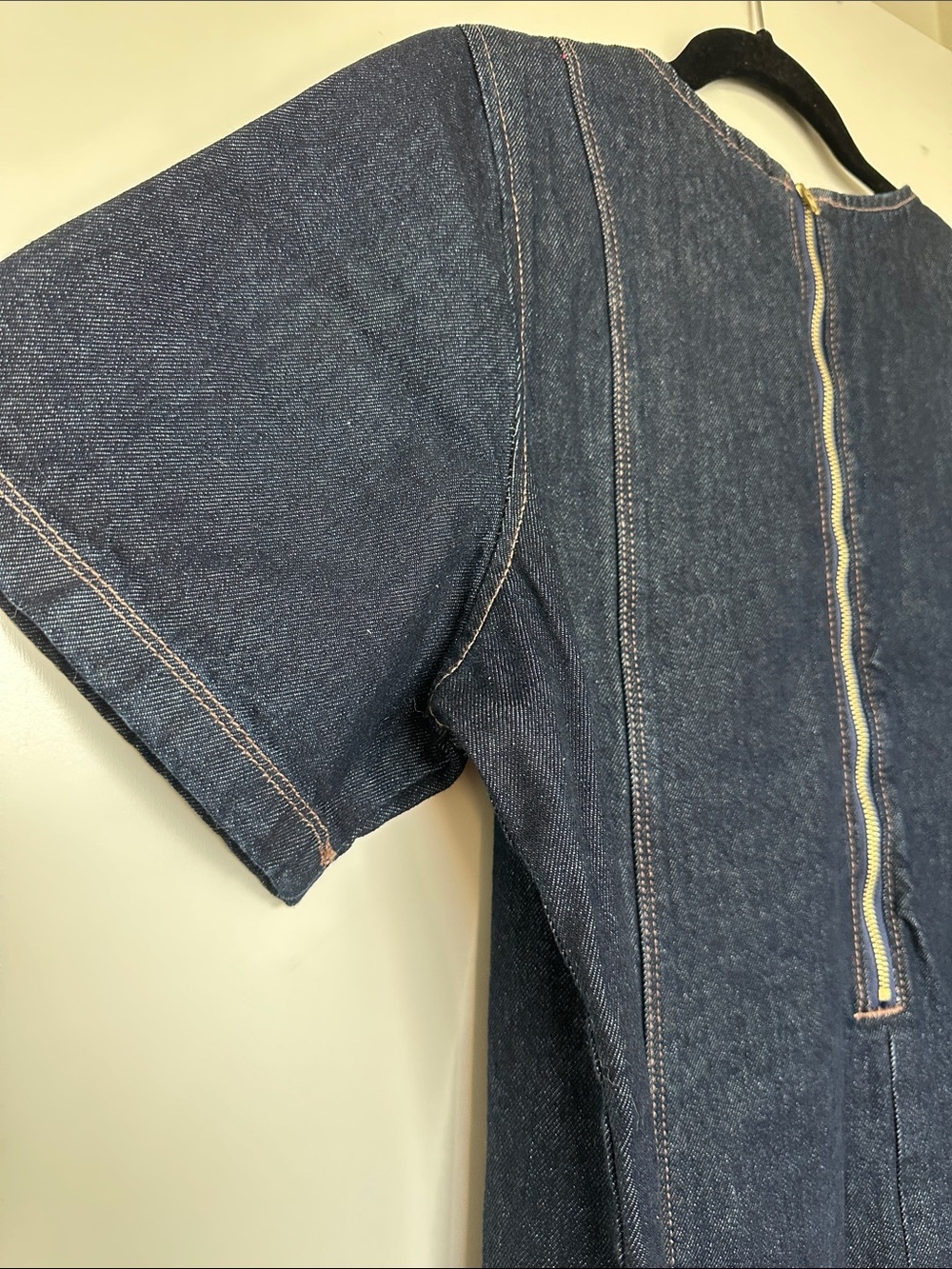 Old Navy Dark Denim Short Sleeve Mini Dress - Dark Blue - Picture 5 of 5